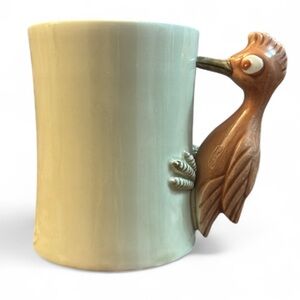 Fitz and Floyd MCM 1977 Woodpecker Bird-In-Hand Mug